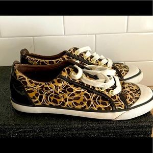 Coach patterned sneakers w/ laces size 7.